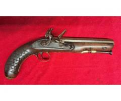 British Flintlock Pistol by Wilson, .75 Caliber, c. 1750s