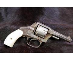 Hopkins & Allen Model XL Bull Dog .32 CF 3” SA/DA Nickel Revolver, Antique