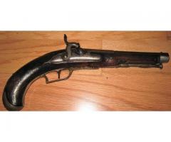 Smoothbore Pistol, Original , German, Cast Engraved, 50 Cal, Muzzleloader