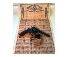 12 mm Engraved Pinfire, Notched Grips, + Ammo & $500.00 Confederate Bond