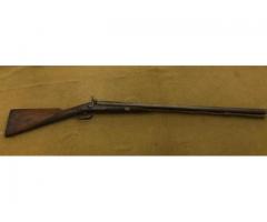 Antique English William Moore London percussion SxS double barrel shotgun