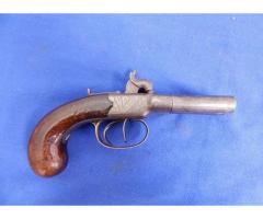 1840s-50s English Double Barrel Percussion Pistol Gun