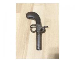 Antique Belgian screw barrel black powder pistol