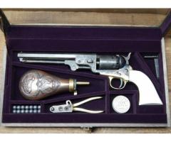 Pietta 1851 Navy .36 Cal. Custom Deluxe Engraved Revolver Cased With Extras