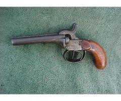 JEAN VANMAELL BRUXELIES Belgium SXS Double Barrel 12MM Pistol w Hammers