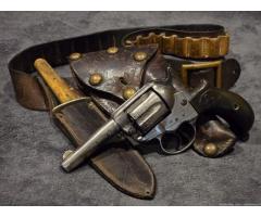 Antique Colt 1877 Lightning Revolver Knife & Western Gun Rig