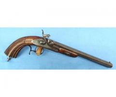 Belgium Liege Dueling Pistol .40 Cal. Circa 1850 Engraved Antique 1850