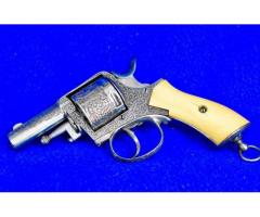 Antique Dumoulin RIC Constabulary revolver .380 Webley ENGRAVED REAL IVORY