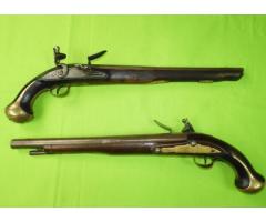 Antique US or British English 18 Century Pair of Flintlock Pistol Gun